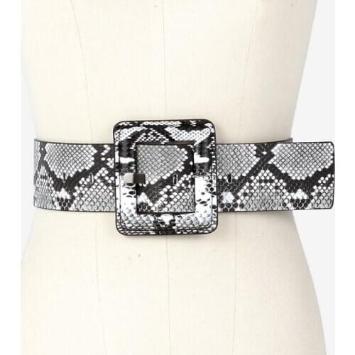 Simple Snake pattern black wide waistband female decoration with skirt dress super wide belt fashion belt Han bianchao SW364