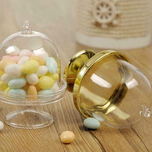 Transparent Plastic Candy Box Mini Cake Stand Snack Cupcake Box Wedding Favor Party Baby Shower Birthday Decoration Gift