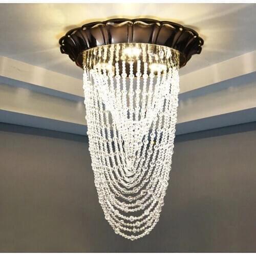 Modern simple LED K9 crystal pendant light entrance aisle lights Creative corridor lamp Lobby light crystal balcony ceiling lamp