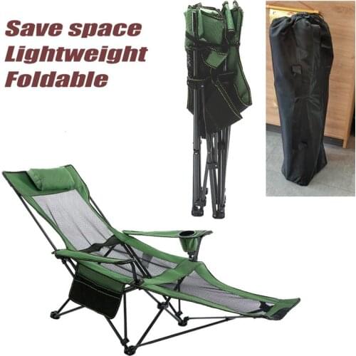 Outdoor Folding Reclining Chair Lunch Break Chair Home Outdoor Camping Leisure Beach Stool Portable Backrest Fishing Chair