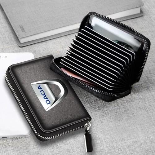Car Genuine Leather bag Driver License Business Card Holder Wallet For Dacia Dokker Duster Lodgy Logan MCV Sandero Stepway car