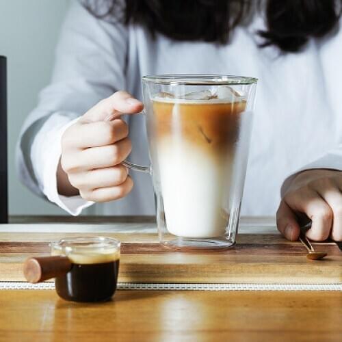 Heat Resistant Double layer transparent Glass water milk Coffee Tea Cups Travel Drinkware Mugs Espresso Glasses Juice Mugs Drink