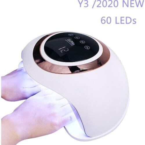 Y3 120W LED UV Lamp Nail Dryer 60PCS Professional UV Lamp For Drying Gel Polish 10/30/60/99s Timer Auto Sensing With LCD Display