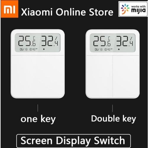 Xiaomi Mijia Smart Screen Display Switch Temperature Humidity Single Double Key Single Control Work With Bluetooth Mesh Gateway