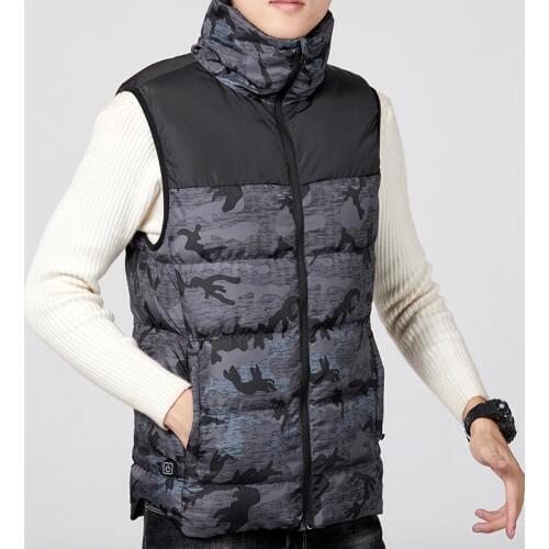 Camouflage Heated Vest Men Outdoor USB Winter Flexible Electric Jacket Plus Size Thermal Clothing Waistcoat Fishing Hiking