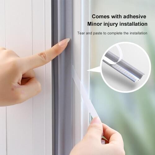Soundproof Slides Window Seal Strip Self-adhisive Cuttable Door Draft Stopper Weatherproofing Stripping Nylon Cloth Foam