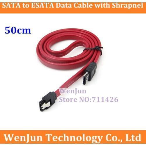 20PCS/LOT Free shipping SATA to ESATA cable with shrapnel, high quality 50 cm cables external mobile hard disk box