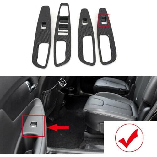 4* Carbon Fiber Door Window Lift Cover For Hyundai Santa Fe TM Low-Equipped 2019