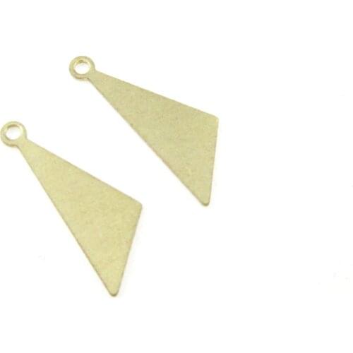 Brass triangle charm Earring finding 16x5.6x0.6mm raw brass geometric pendant -50pcs R1488