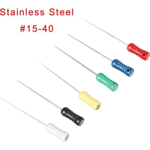 6pcs/30pcs/60pcs Dental Flexible Niti/Stainless Steel Spreaders Material Root Canal Files Hand Use 15-40# 25mm