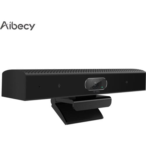 Aibecy 1080P Webcam 3-in-1 HD Video Conference Camera with Microphone and Speaker Auto Focus 360° Voice Pickup USB Plug & Play