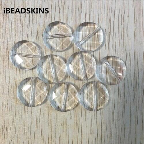 28mm 100pcs or so/lot Acrylic clear flat coin Faceted beads (As shown) for jewelry necklace making#265