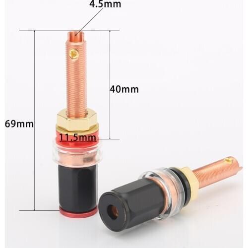 Audiocrast PS003 Pure Copper plated Speaker binding post plug Speaker panel plug Pure copper