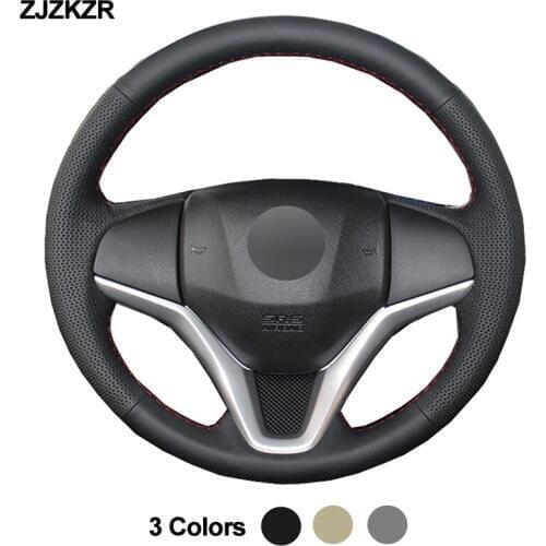 Car Auto Steering-Wheel Cover For Honda Fit 2014- 2018 2019 Jazz 2014-2019 City 2014-2019 HR-V HRV 2016 -2019 Vezel 2015 -2017