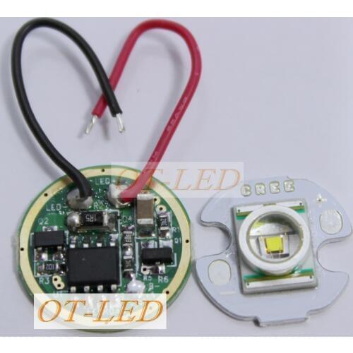 Freeshipping! 2sets 3W 16mm Bright White Cree XR-E Q5 LED Light+DC3.7V 700mA Dimmable Driver