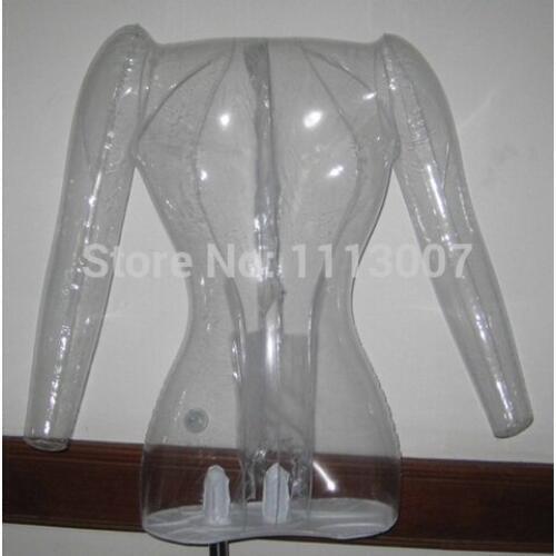 Free Shipping!New Arrival Transparent Feamle Mannequins Bust Inflatable Mannequin Fashionable