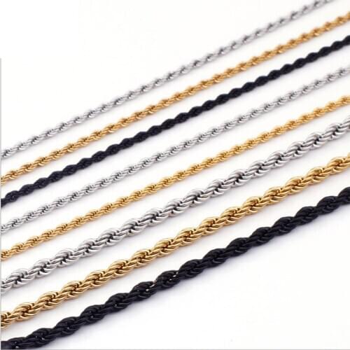Hot Trendy Stainless Steel Gold Plated Twisted Chain Pendant Necklace for Women Valentines Day Gift Wholesale