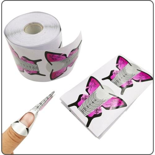 100pcs Nail Extension Forms Stickers Nail Art Holder for Acrylic Tips French Nail Builder Mold Extension Tools Laser Butterfly