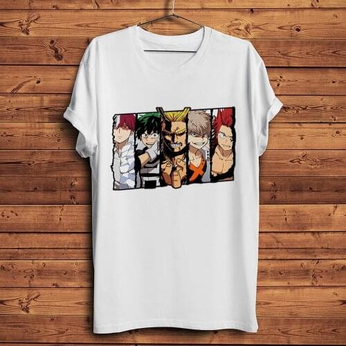 My Hero Academia Midoriya Izuku All Might funny anime tshirt Men new White Casual short sleeve T Shirt Unisex MHA streetwear tee