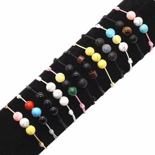 Stone Beaded Boho Wish Couple Bracelet Anklet Rope Men Bracelets for Women Jewelry Accesorios Pulseras Mujer Bransoletki Damskie