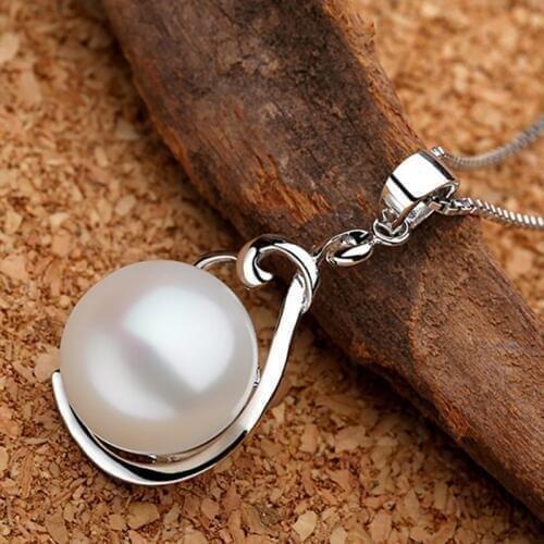 Sinya real pearl pendant necklace 925 sterling silver charm for women Guaranty hand-polished fine jewelry with 18inch box chain