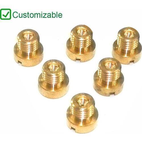 6 Pieces M6 Thread 6mm Motorcycle Main Jet Kit for DellOrto Carb Carburetor Injector Nozzle