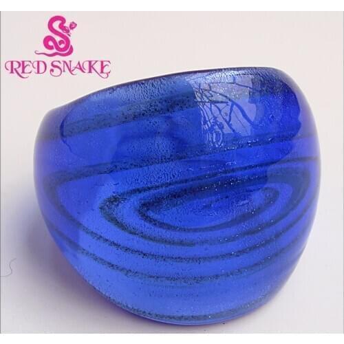 RED SNAKE Fashion Handmade Ring Bule with Starliner Murano Glass Rings
