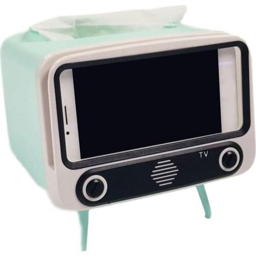Creative TV Tissue Box Desktop Mobile Phone Holder Paper Stand Dispenser Storage Napkin Case Organizer Home Car Decor Toys