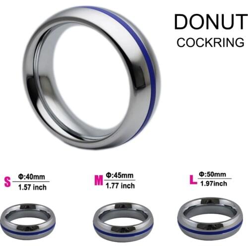 Metal Donuts Cock Rings Steel Cockring Penis Delay Ring Erection Rings for Men 40mm/45mm/50mm