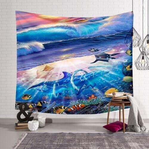 PLstar Cosmos Cute dolphin colorful animal Tapestry 3D Printing Tapestrying Rectangular Home Decor Wall Hanging New style-5