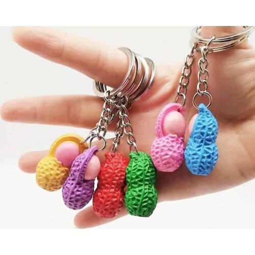 Simulation Peanut Keychain Pendant Color Mini Peanut Lady Pendant Student Bag Pendant