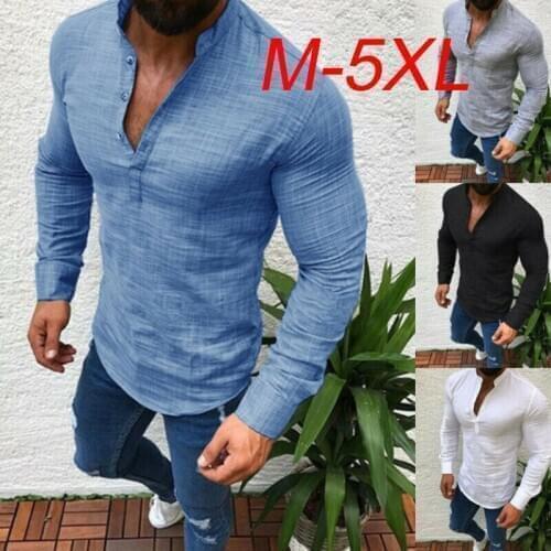 Tops Mens V Neck Fit Slim Shirt Tee Long Sleeve Muscle Blouse Casual Shirt