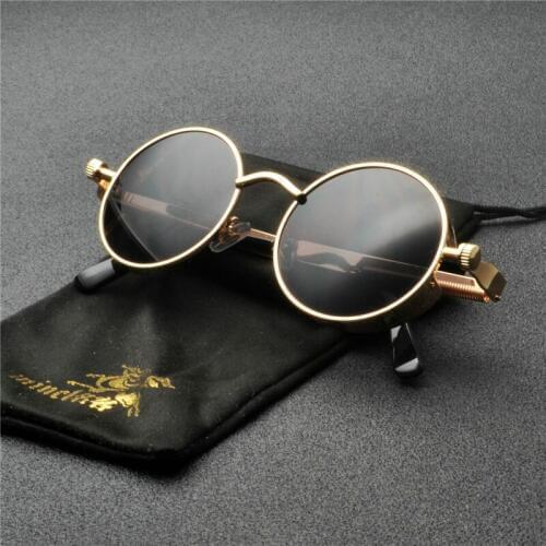 Hot Sale 2019 Women Small Metal Frame Female Round Sunglasses Brand Designer Retro Metal Oval clear lens Sun Glasses Men FML