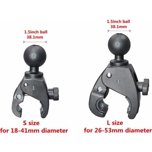 Small or large Tough-Claw Mount Motorcycle Bicycle Handle Bar Rail Mount for 1.5 Inch Mount Extension Arm Gopro Action Camera