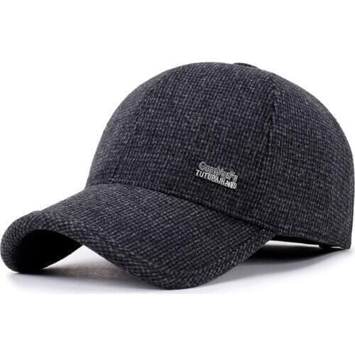 2019 new winter middle-aged woolen baseball cap fashion casual sports hat outdoor windproof warm hat
