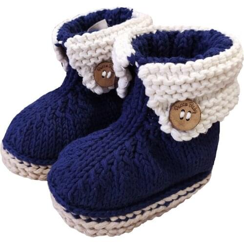 New Season Pacco Baby Hand-Knitted Organic Cotton Baby Boat autumn winter boots Baby girls boys winter warm shoes