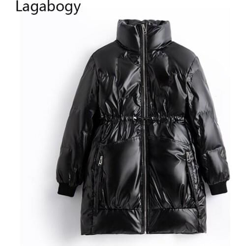 Lagabogy 2021 Winter Women Casual 90% White Duck Down Jacket Female Thick Warm Loose Parkas Pocket Waterproof Snow Coat Outwear