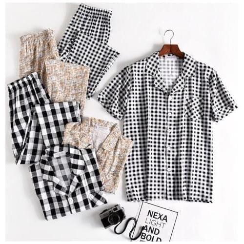 Summer New Mens Cool Comfortable Pajama Set Short-sleeved Trousers Men Sleepwear Sexy Pyjamas Pijama Hombre Men Pijamas Big Size