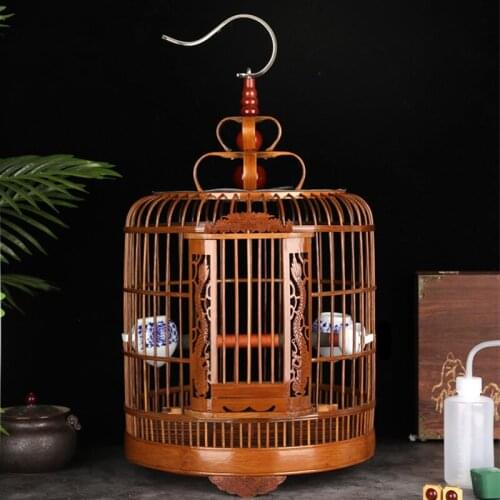 Bird Cage Made of Bamboo Full Set of Accessories Ocean Bird Cage Daquan Wren Starling Bird Cage Large Handmade Cage Bird House