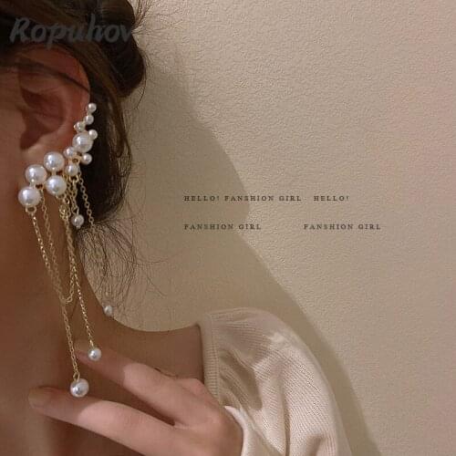 Ropuhov 2021 New Korean Fashion Jewelry Woman Gift Drop Pearl Indian Drop Crochet Earrings Wholesale