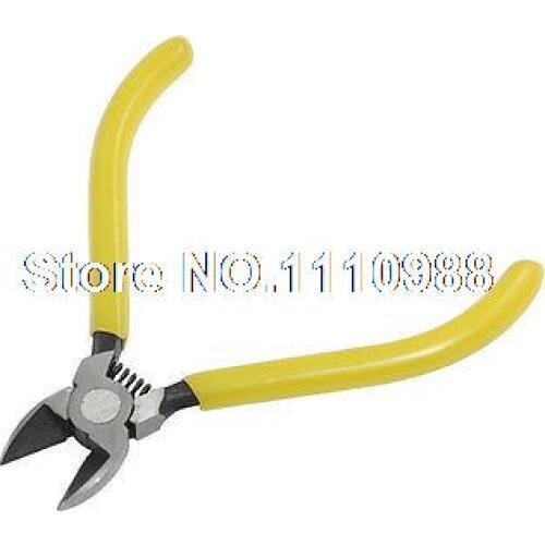 Yellow Handle Diagonal Pliers Cutter Micro Nippers 4.3" for Beading Jewelry