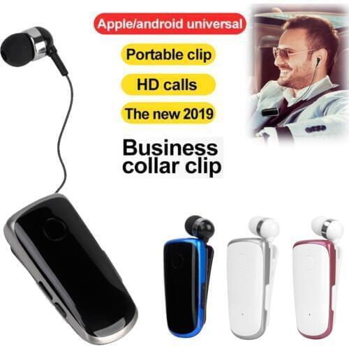 Noise Cancelling Bluetooth Earphone Retractable Cable Headphone Stereo Sound Earpieces For Smartphones Men Women