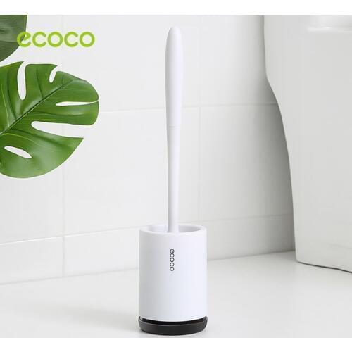 Silicone Toilet Brush with Holder Easy Cleaning Toilet Brush Thermo Rubber Head Soft Bristles Cleaning Brushes Wc Accessories