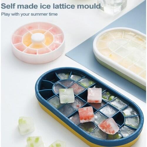 Silicone Ice Tray Template Household Frozen Ice Cube Refrigerator Round Square Ice Box With Lid for Ice Making M56