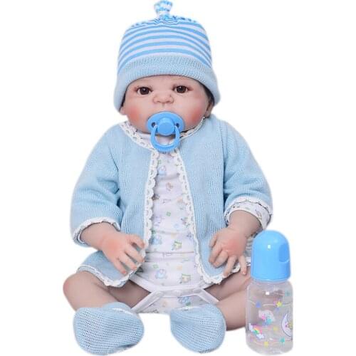 Sucking Pacifier Reborn Babies Boy Dolls 23 Inch Realistic Looks Truly Russia Reborns Wear Dolls Clothes Kids Playmates Gifts