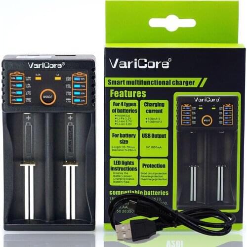 VariCore V20i V10 18650 Charger for 1.2V 3.7V 3.2V 3.85V AA / AAA Charging 18650 26650 14500 NiMH Lithium Battery Charger