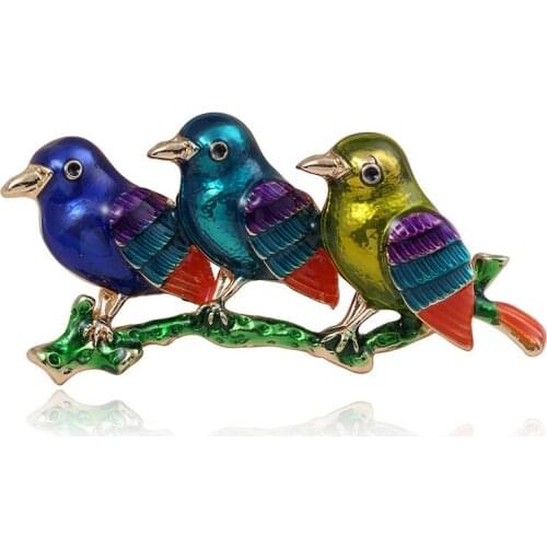 Oil dripping sparrow Brooch new enamel metal Brooch animal cartoon oil dripping Brooch Pin coat accessories in stock