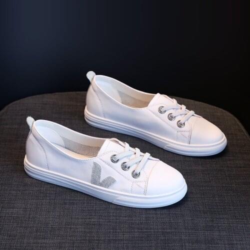 Women Sneakers Round Toe Lace Up White Flats 2021 Fashion Casual Vulcanize Shoes Sports Breathable Shoes Zapatos De Mujer
