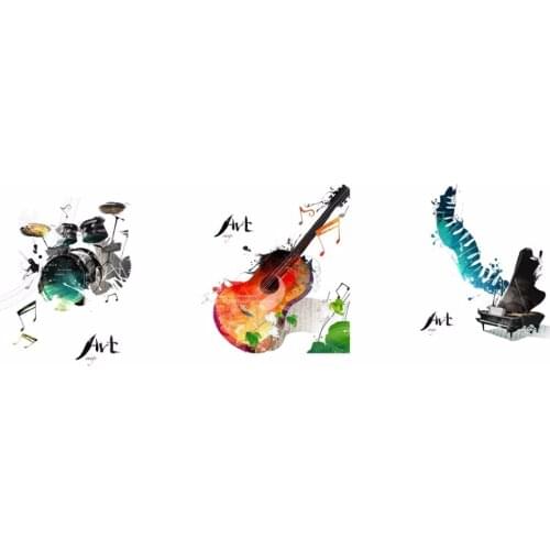 3 Pieces(No Frame) Wall Art Picture Musical Instruments guitar Drum rack piano Canvas Prints Canvas Paintings Home Decoration