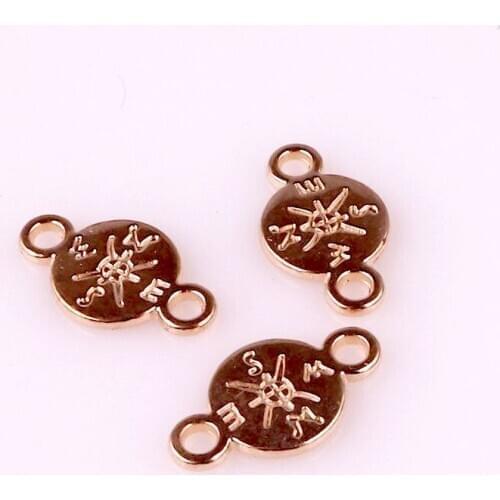 40pcs/Bag Gold Color DIY Compass Mini Connector Earring Hanging Head Alloy Jewelry Accessories Metal Pendants Charms 24044
